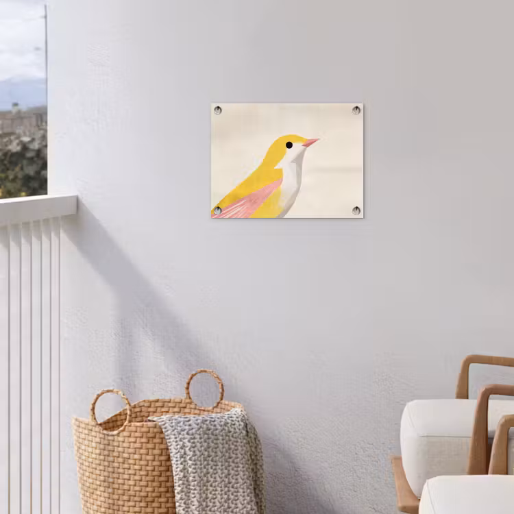Tuinposter - Vogel - Minimalistisch - Geel — 3