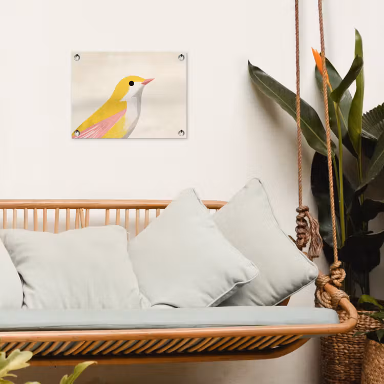 Tuinposter - Vogel - Minimalistisch - Geel — 5