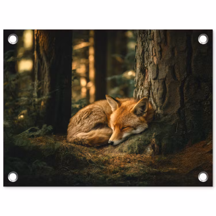 Tuinposter - Vos - Bos - Slapen — 1