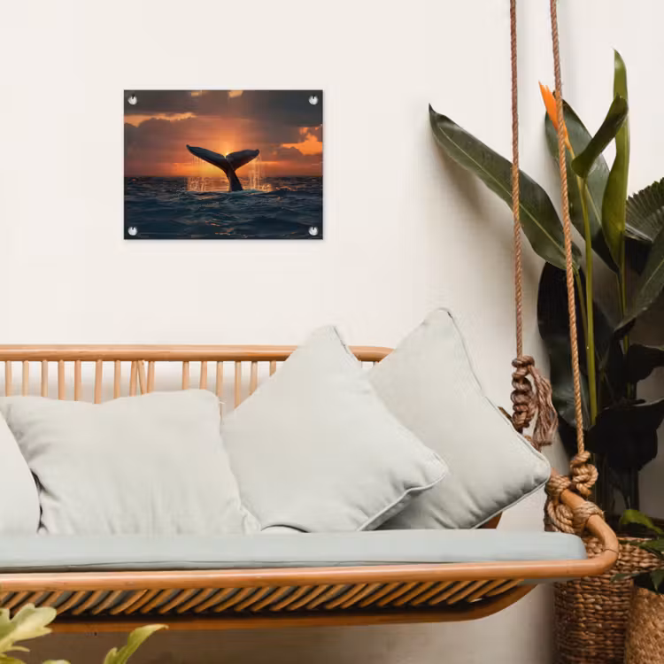 Tuinposter - Walvis staart - Water - Zonsondergang — 5