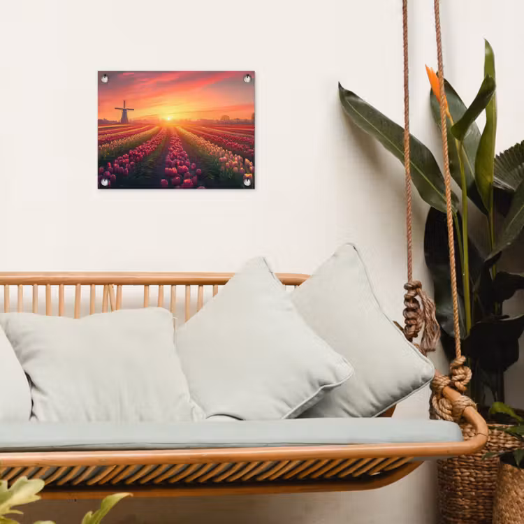 Tuinposter - Windmolen - Zonsondergang - Landschap — 5