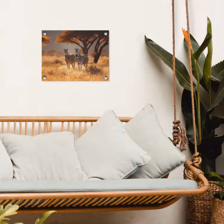 Tuinposter - Zebra's - Savannelandschap - Gras — 5