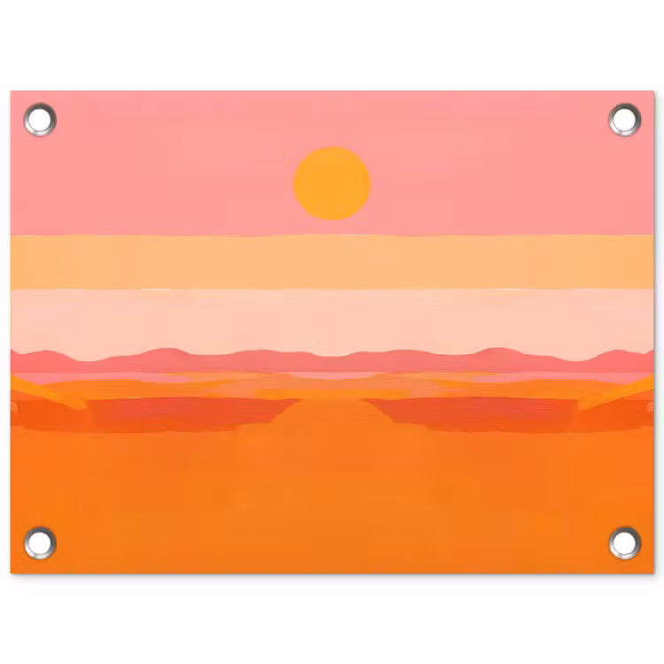 Tuinposter - Zon - Abstract - Landschap - Oranje — 1