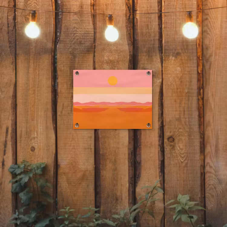 Tuinposter - Zon - Abstract - Landschap - Oranje — 2