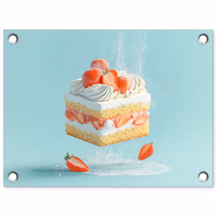 Tuinposter - Slagroom - Taart - Blauw - Eten — 1
