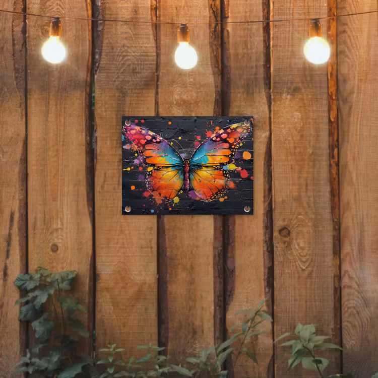 Tuinposter - Vlinder van Kleuren — 2