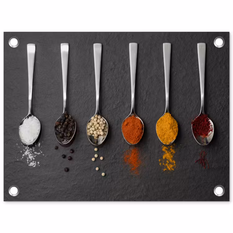 Tuinposter - Specerijen - Lepels - Tafel - Rustiek - Kruiden — 1