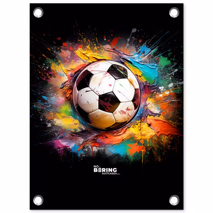 Tuinposter - Voetbal omringd door verfklodders — 1