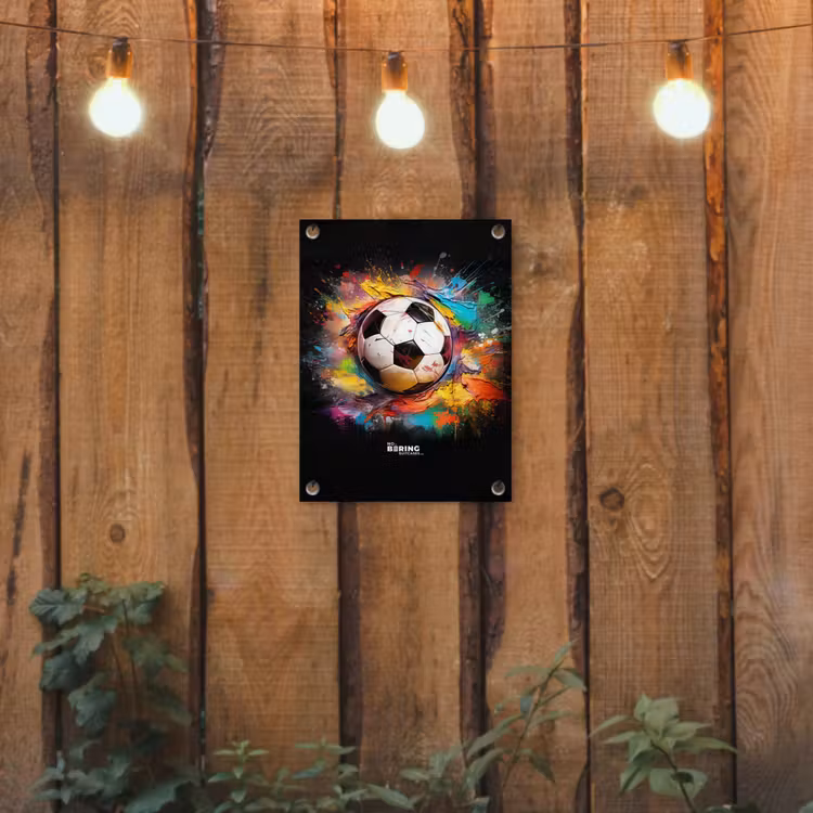 Tuinposter - Voetbal omringd door verfklodders — 2