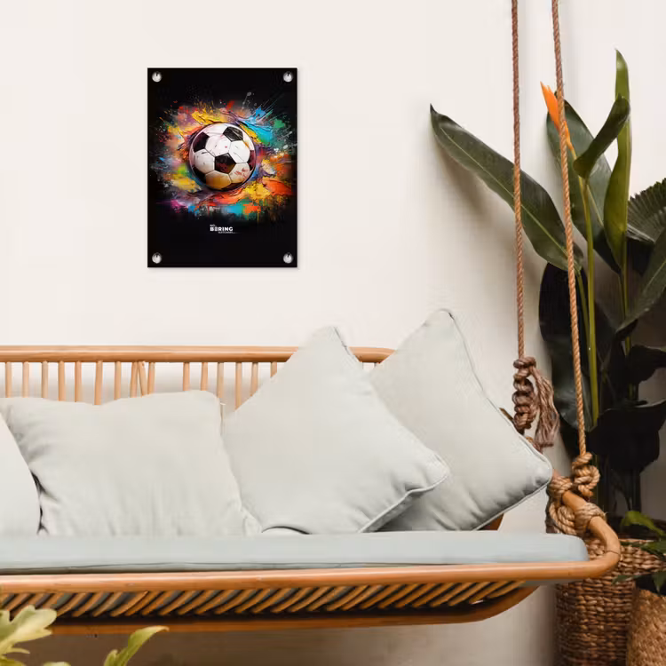 Tuinposter - Voetbal omringd door verfklodders — 5
