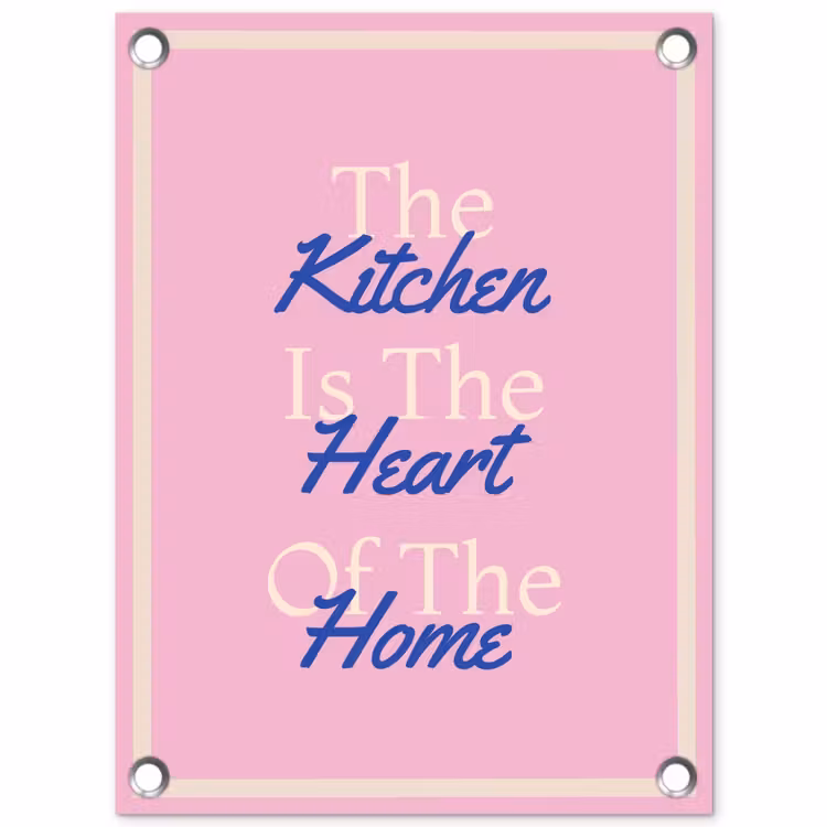 Tuinposter - Tekst - Blauw - Keuken - Kader — 1
