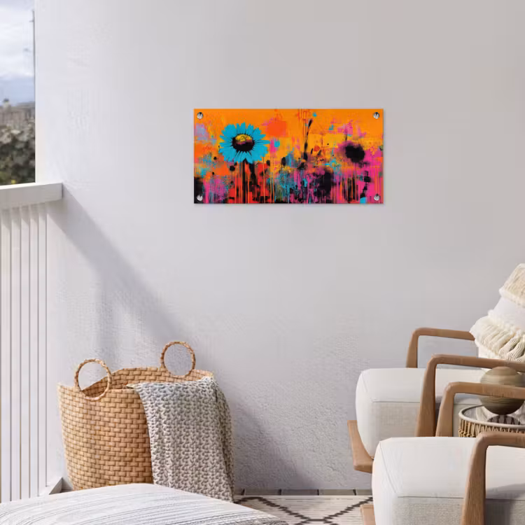 Tuinposter - Zonnebloemen - Abstract - Oranje — 3