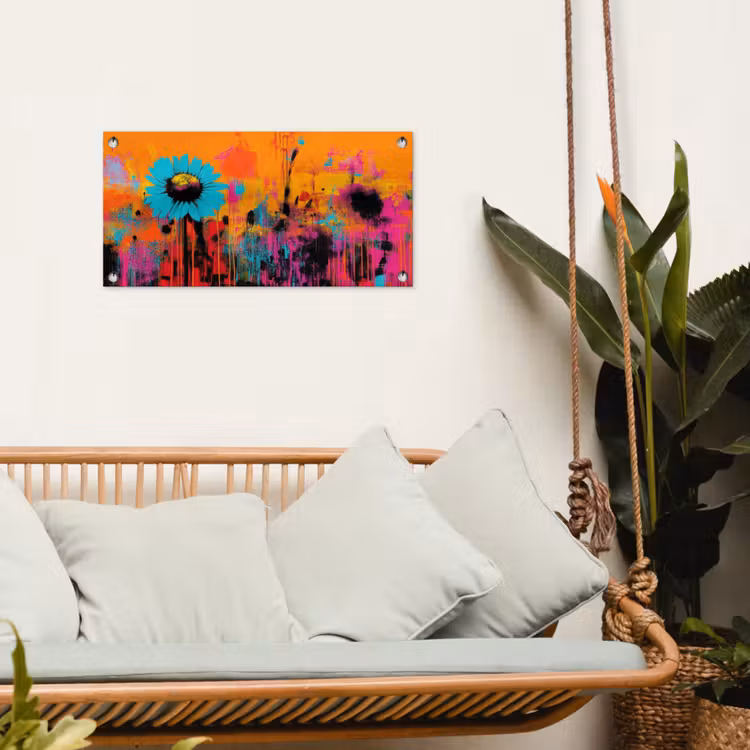 Tuinposter - Zonnebloemen - Abstract - Oranje — 5