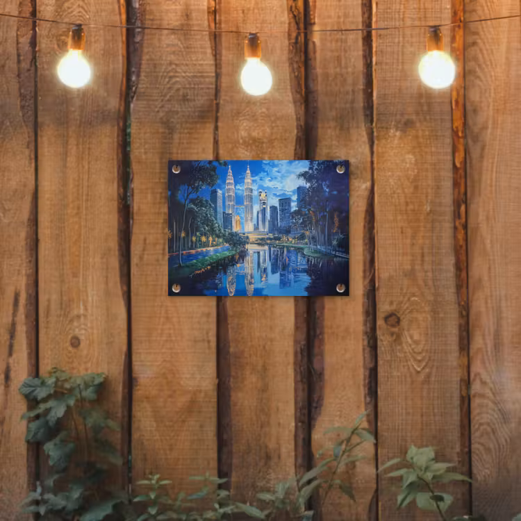 Tuinposter - Stad Kuala Lumpur - Skyline - Wolkenkrabbers - Water — 2