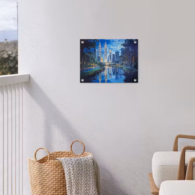 Tuinposter - Stad Kuala Lumpur - Skyline - Wolkenkrabbers - Water — 3