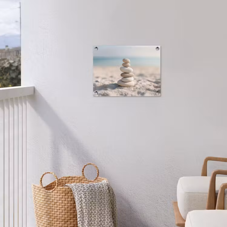Tuinposter - Stenen - Stapel - Zand - Zee — 3