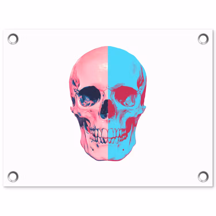 Tuinposter - Schedel - Grafisch - Roze - Verdeeld — 1