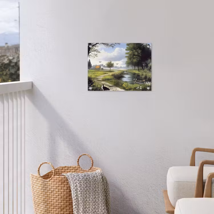 Tuinposter - Zandpad - Groen landschap - Water — 3