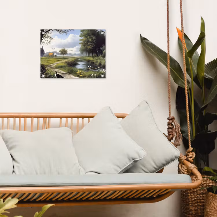 Tuinposter - Zandpad - Groen landschap - Water — 5