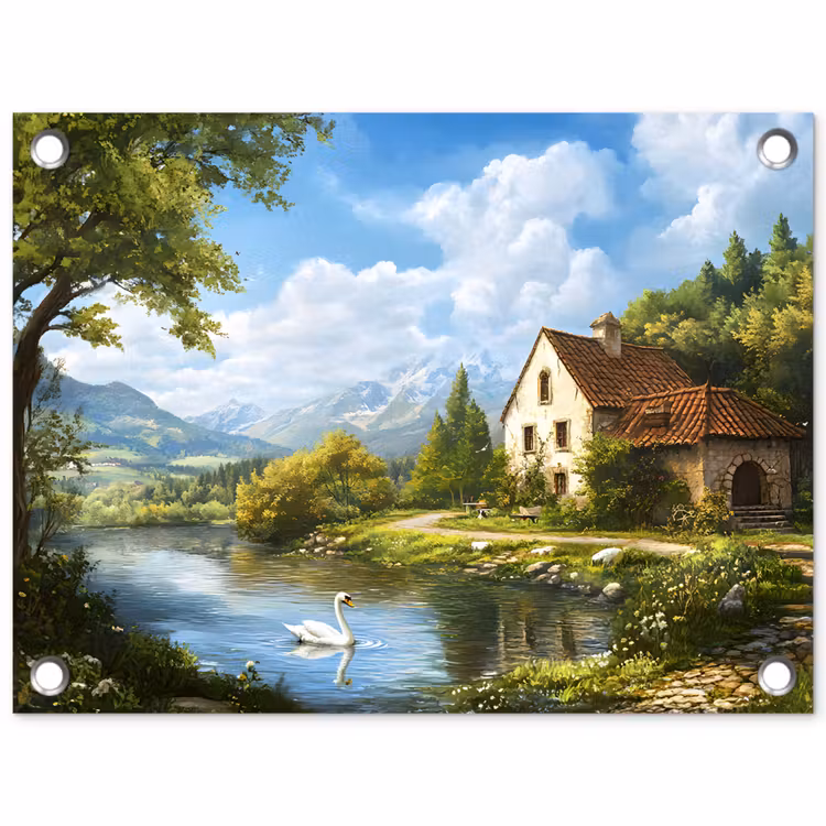 Tuinposter - Zwaan - Bomen - Rust — 1