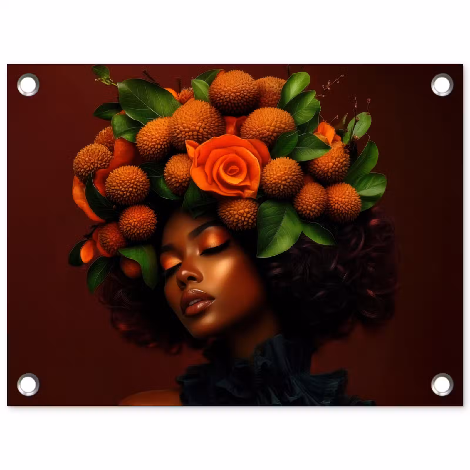 Tuinposter - Vrouw - lychee - exotisch — 1
