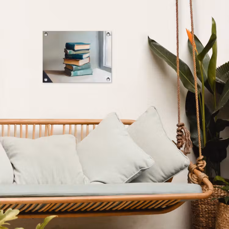 Tuinposter - Stapel - Boeken - Groen - Daglicht — 5