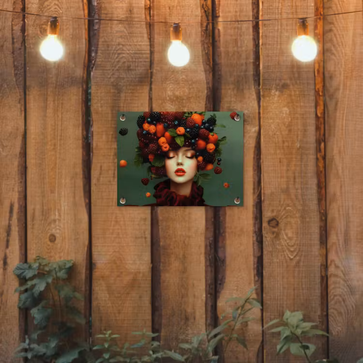Tuinposter - Vrouw - Aardbeien - Frambozen - Bramen - Bessen — 2