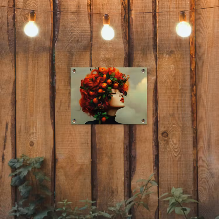 Tuinposter - Vrouw - Appels - Rood - Bladeren — 2