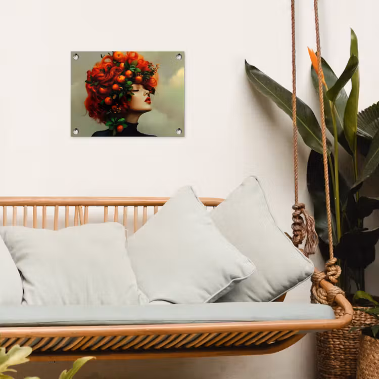Tuinposter - Vrouw - Appels - Rood - Bladeren — 5