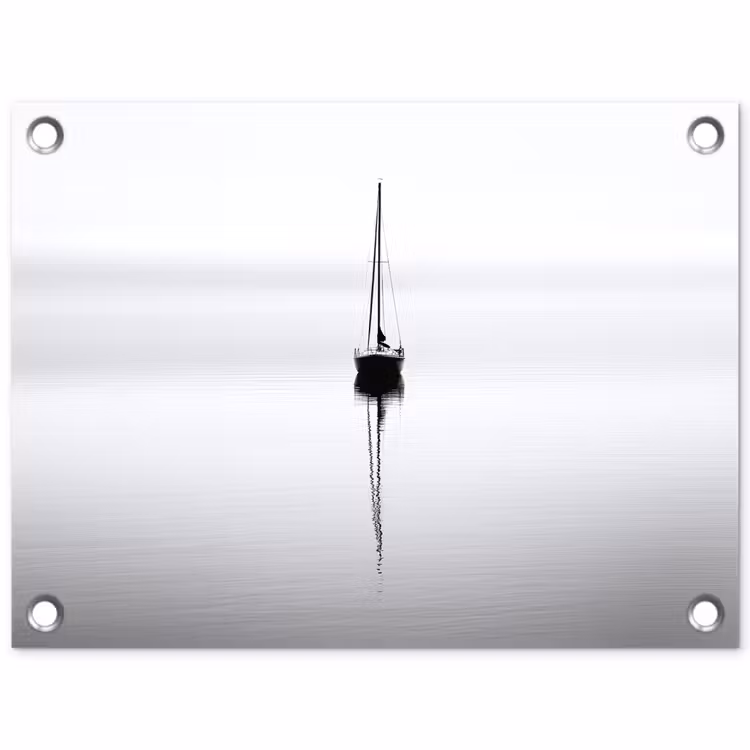 Tuinposter - Zeilboot - Zwart - Water - Silhouet — 1