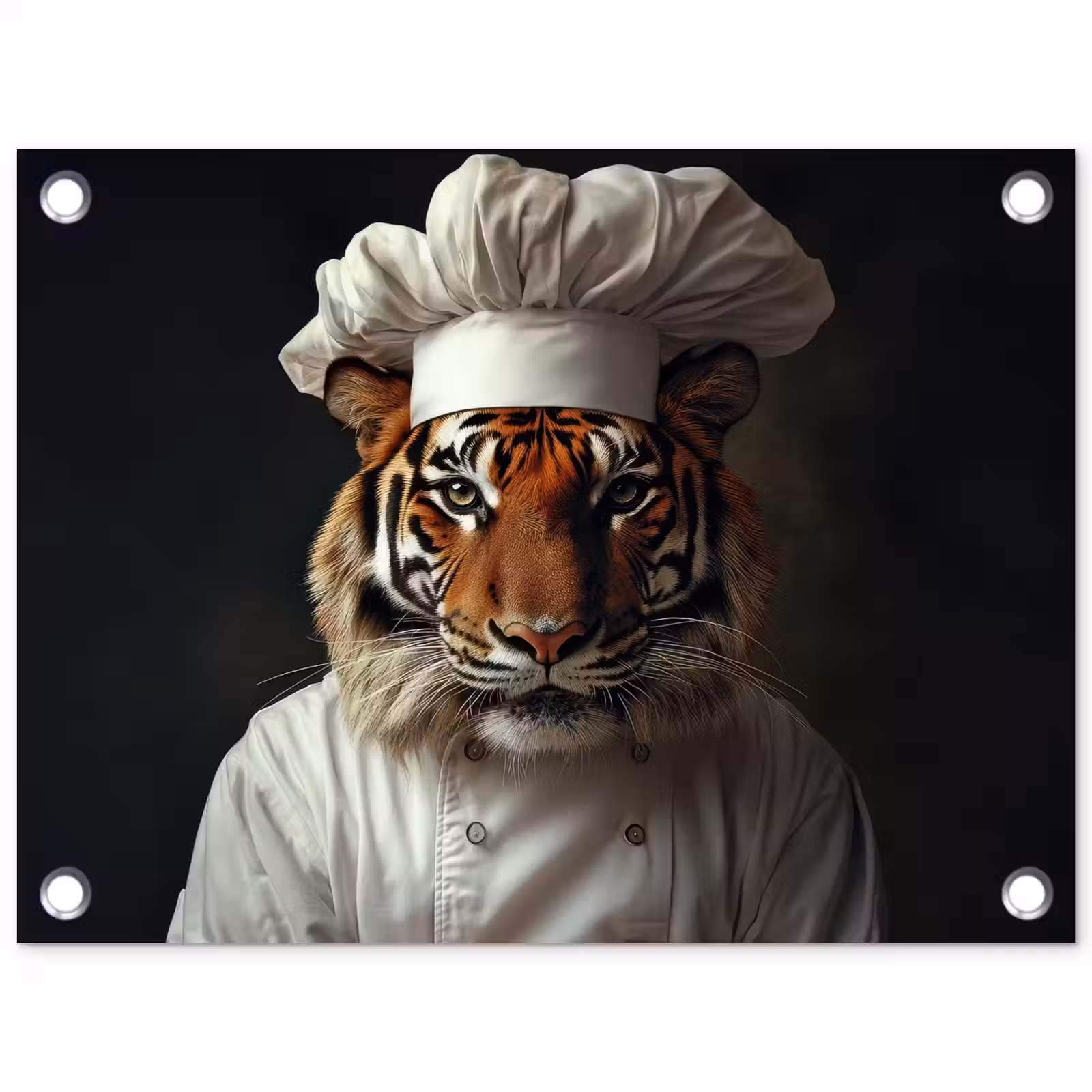 Tuinposter - Tijger - Kokskleding - Bruin — 1