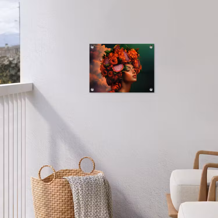 Tuinposter - Vrouw - Drankenfruit - Rozen — 3