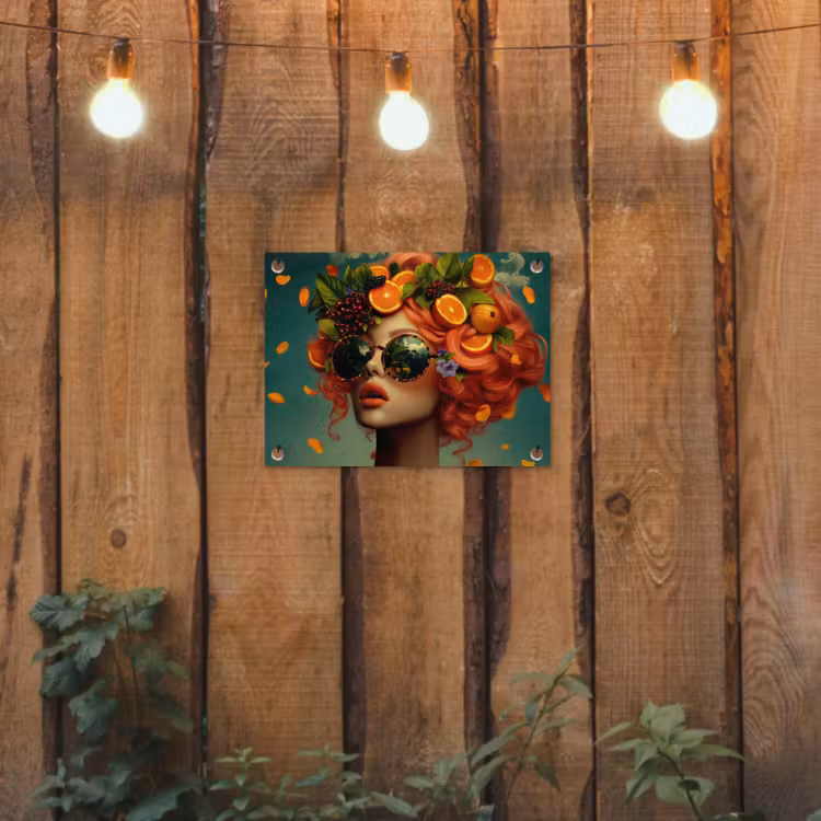 Tuinposter - Vrouw - Sinaasappel - Bessen - Oranje — 2