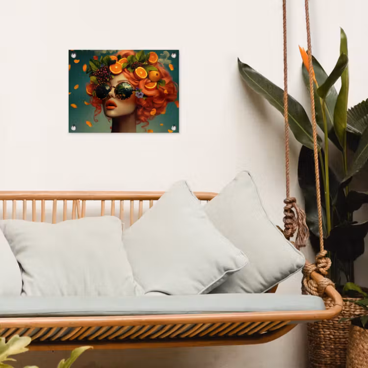 Tuinposter - Vrouw - Sinaasappel - Bessen - Oranje — 5