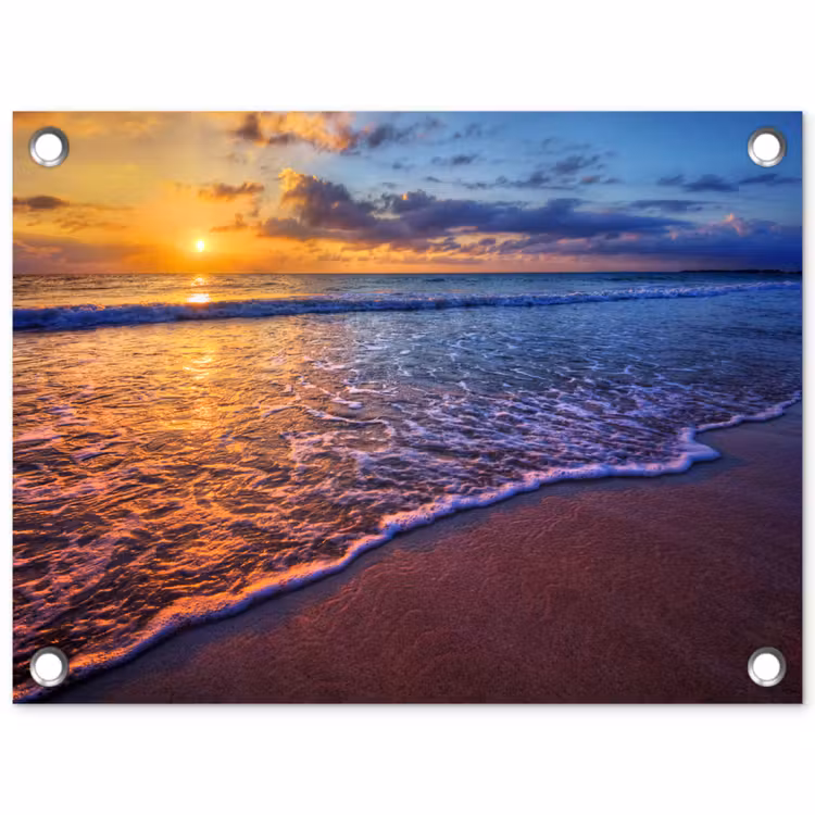 Tuinposter - Zee - Strand - Zonsondergang - Wolken - Horizon — 1