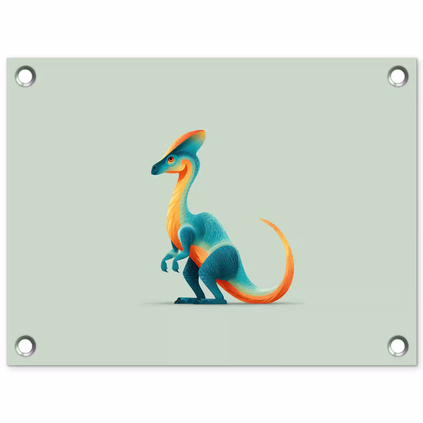 Tuinposter - Staart - Dino - Minimalistisch - Blauw — 1