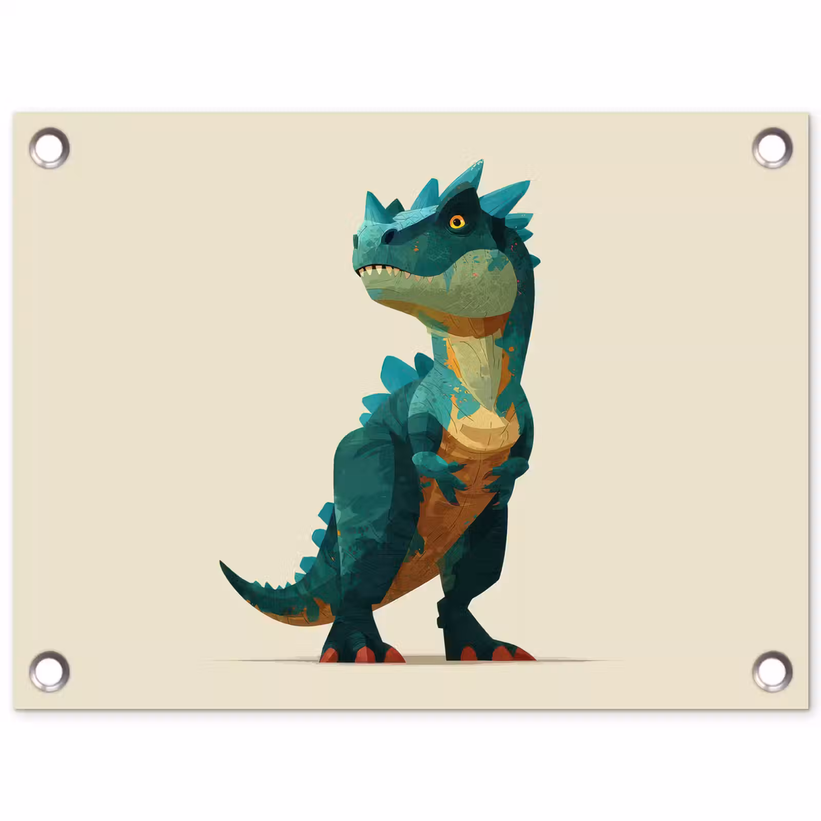 Tuinposter - Stekels - Dino - Blauw - Gespierd — 1