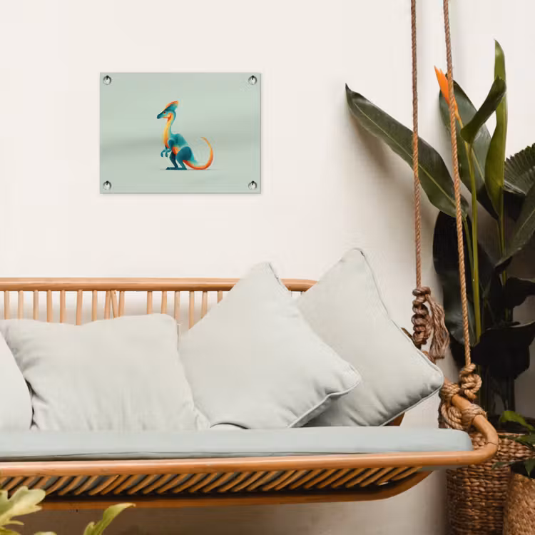 Tuinposter - Staart - Dino - Minimalistisch - Blauw — 5