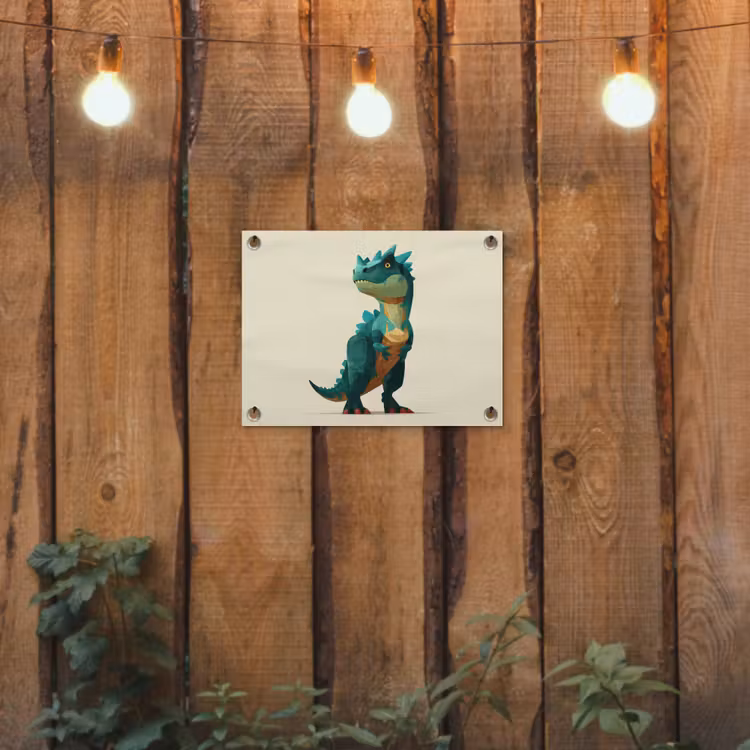 Tuinposter - Stekels - Dino - Blauw - Gespierd — 2