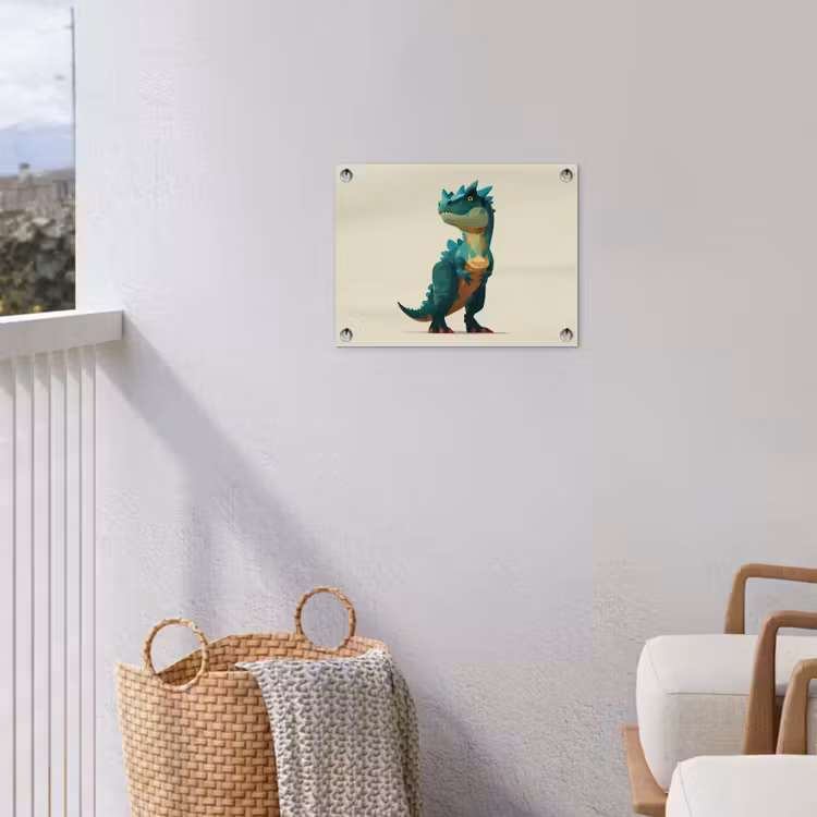 Tuinposter - Stekels - Dino - Blauw - Gespierd — 3