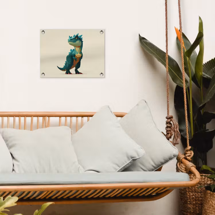 Tuinposter - Stekels - Dino - Blauw - Gespierd — 5