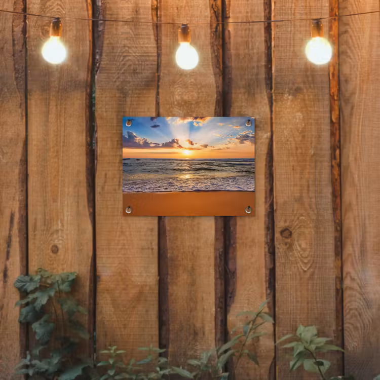 Tuinposter - Strand - Zonsondergang - Zee - Wolken - Horizon — 2