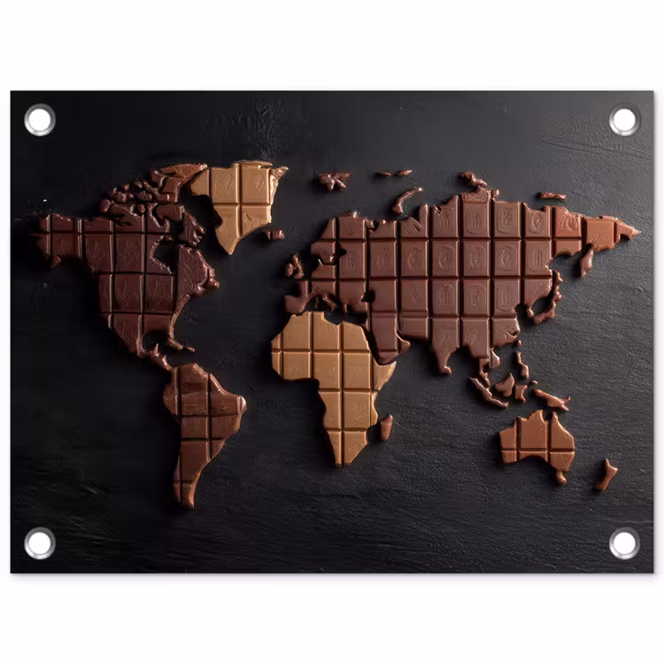 Tuinposter - Wereldkaart - chocola - Smakelijke uitstraling — 1