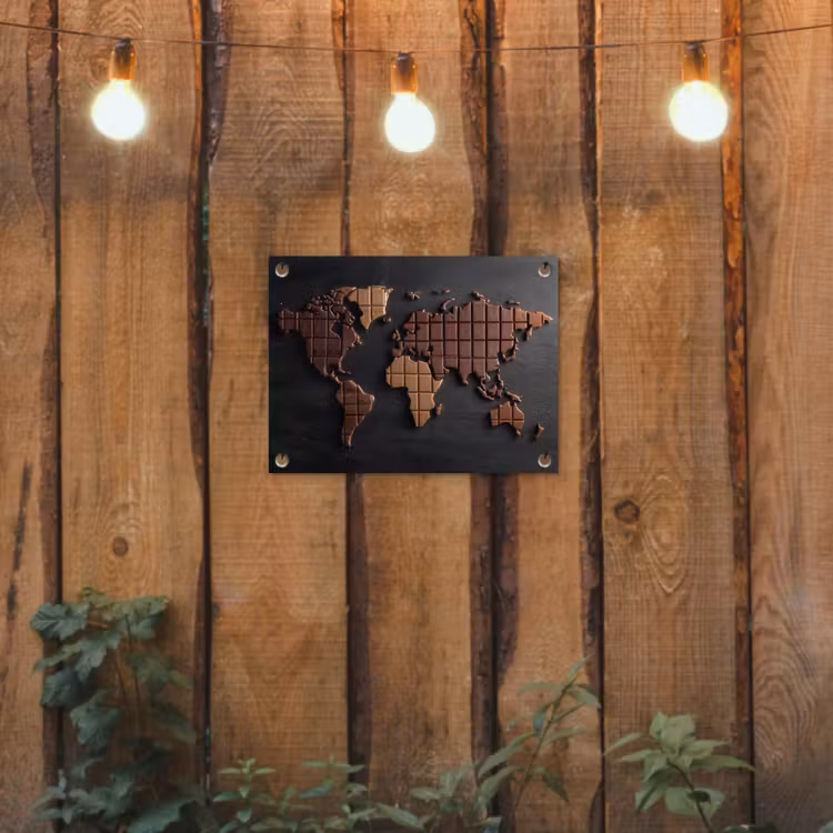 Tuinposter - Wereldkaart - chocola - Smakelijke uitstraling — 2