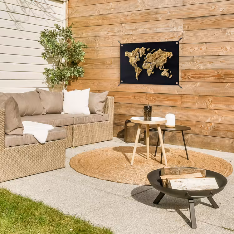 Tuinposter - Wereldkaart - Pasta - Zwart — 4