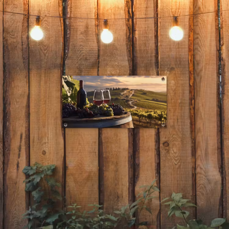 Tuinposter - Wijn - Druiven - Heuvels - Landschap — 2