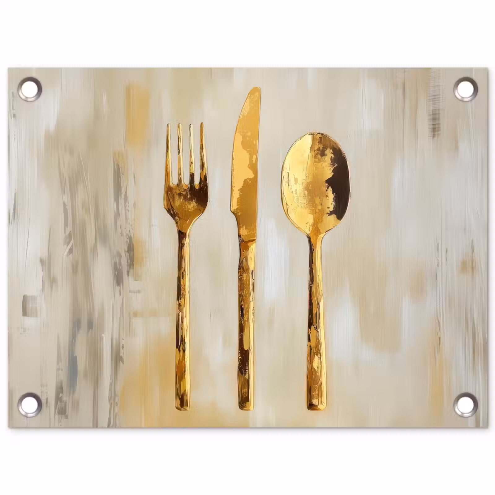 Tuinposter - Verf - Goud - Bestek — 1