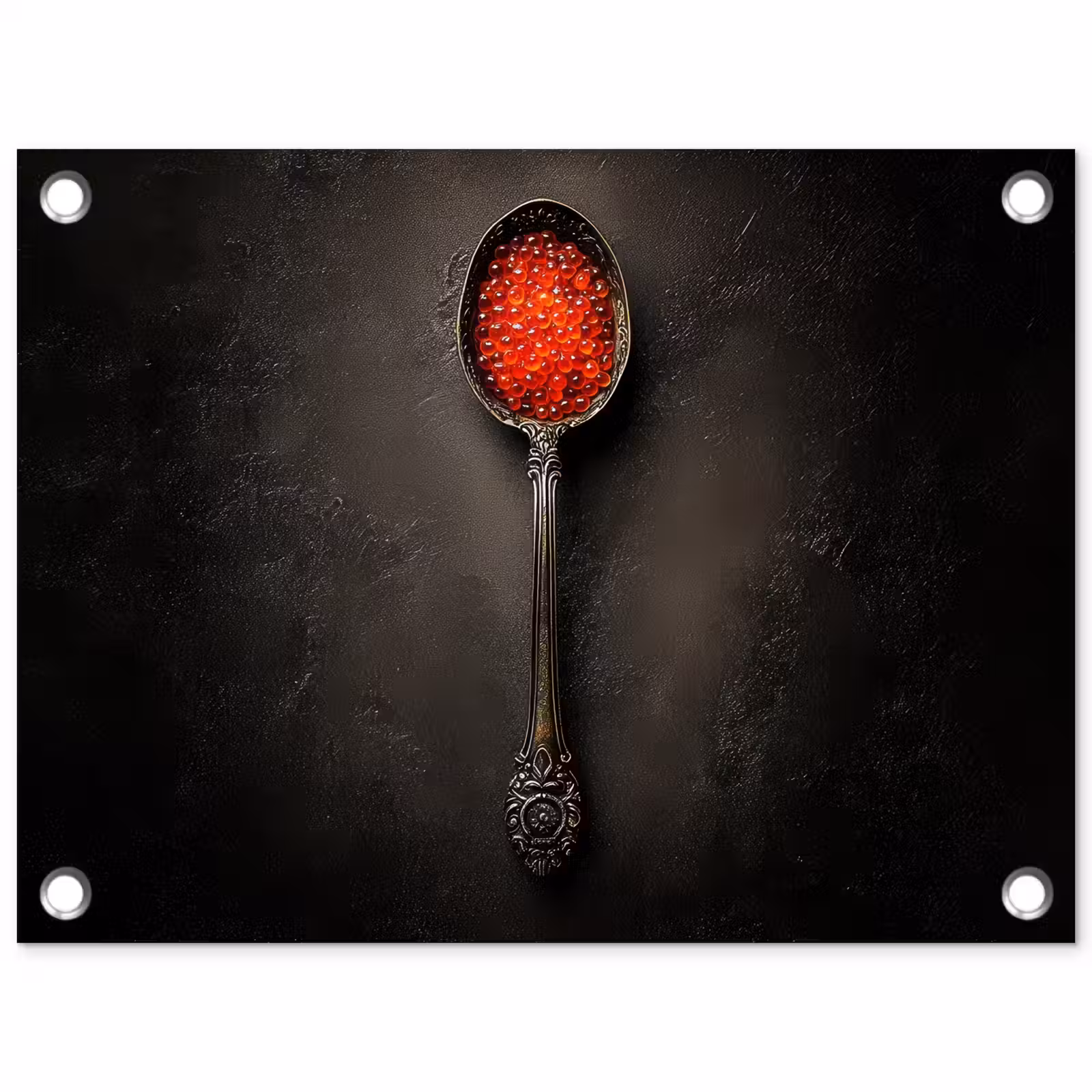 Tuinposter - Zwart - Lepel - Caviar — 1