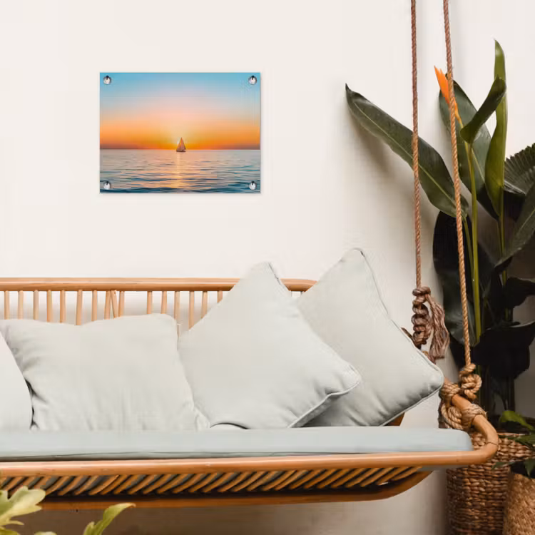 Tuinposter - Zee - Zeilboot - Zonsondergang — 5