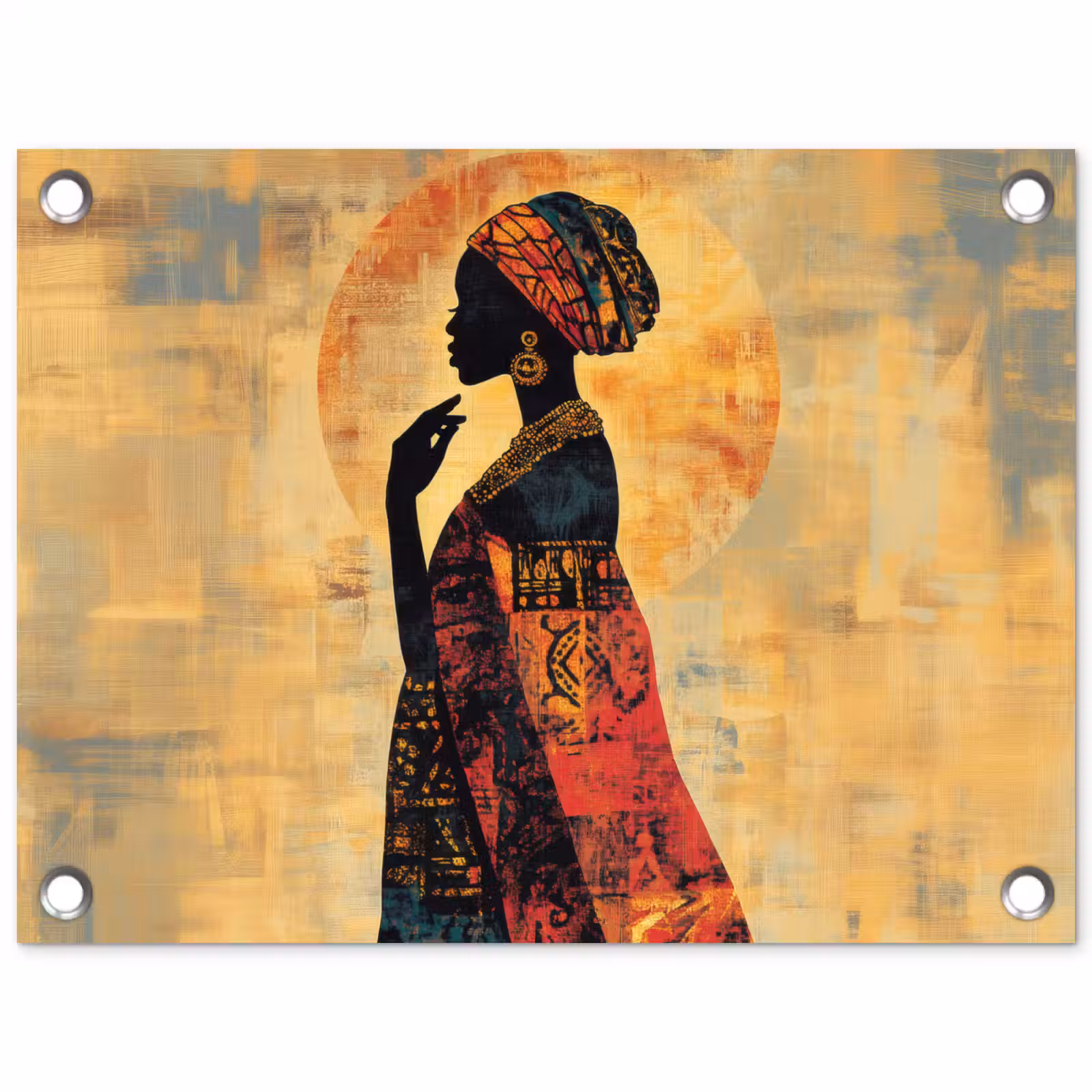 Tuinposter - Vrouw - Silhouet - Patronen - Sierlijk — 1